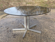 Grande table en verre et alu